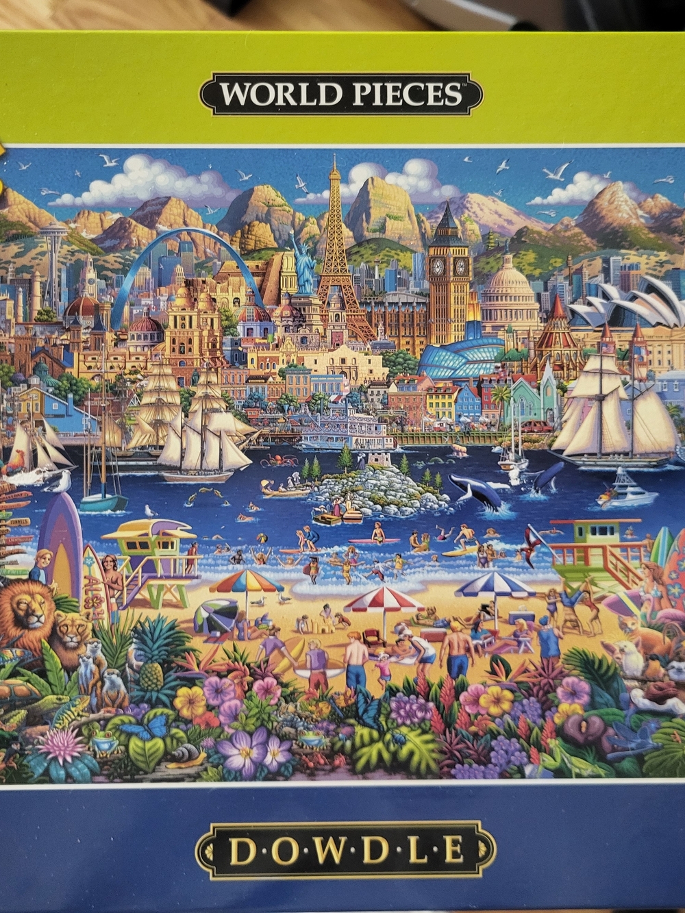 World Pieces Dowdle Colorful Beach & City Puzzle Art